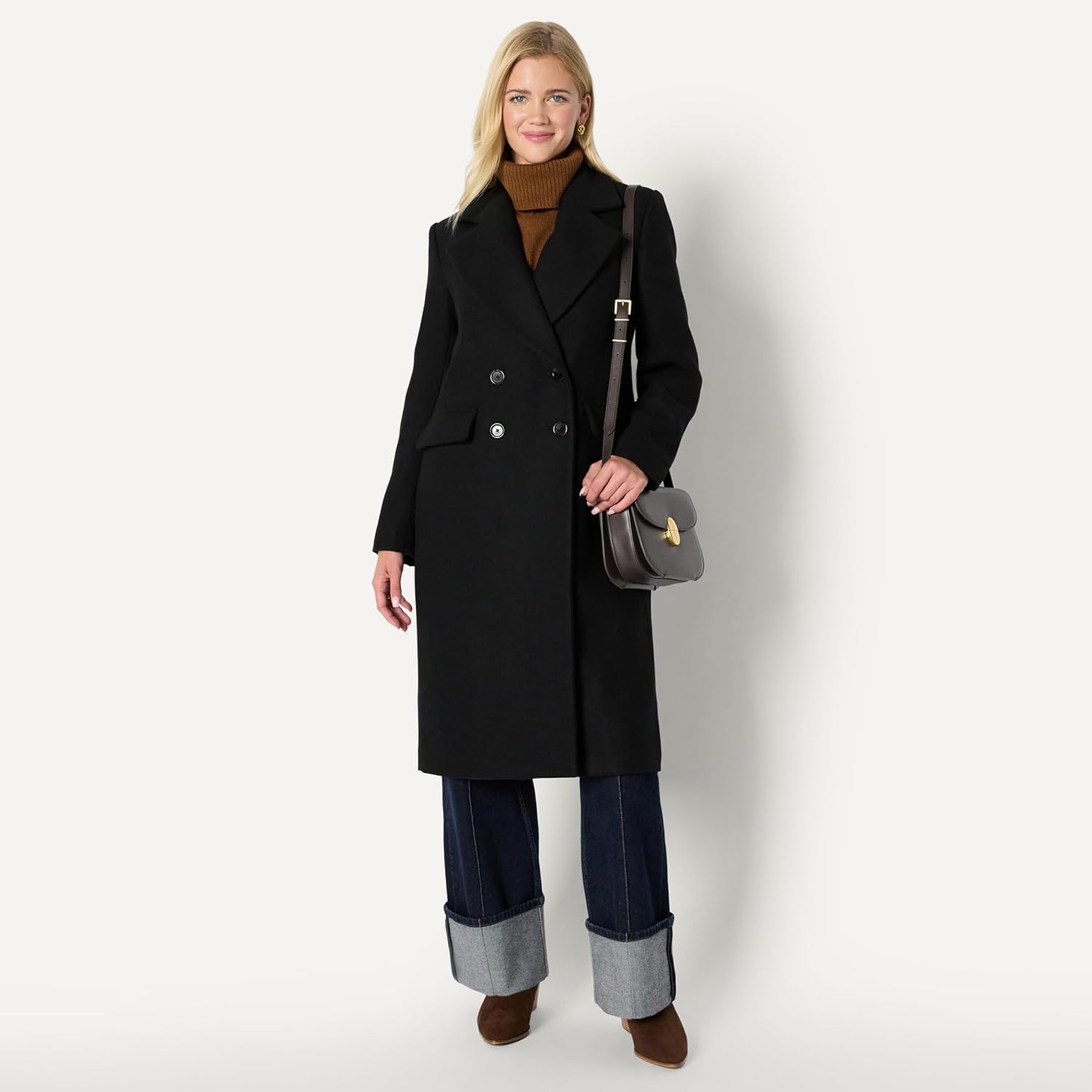Amazon Essentials Women's (Demi's Pick) Relaxed-Fit Double-Breasted Wool-Blend Longline Coat - Image 5