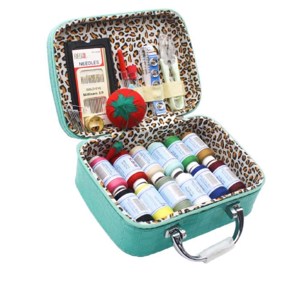 Kit De Costura, DIY Costurero 50 De Coser Accesorios, Portátil Casa De Coser Conjunto para Adulto Chicas, Mini Casa Costura Caja para Viajes A Domicilio Y Uso De Emergencia