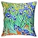 Funda de Cojine Van Gogh Iris Almohada Cubiertas de Almohada Cuadrado Cuadrado Decorativo Funda de cojín sólido Suave para sofá Coche de Dormitorio 18 x 18 Pulgadas