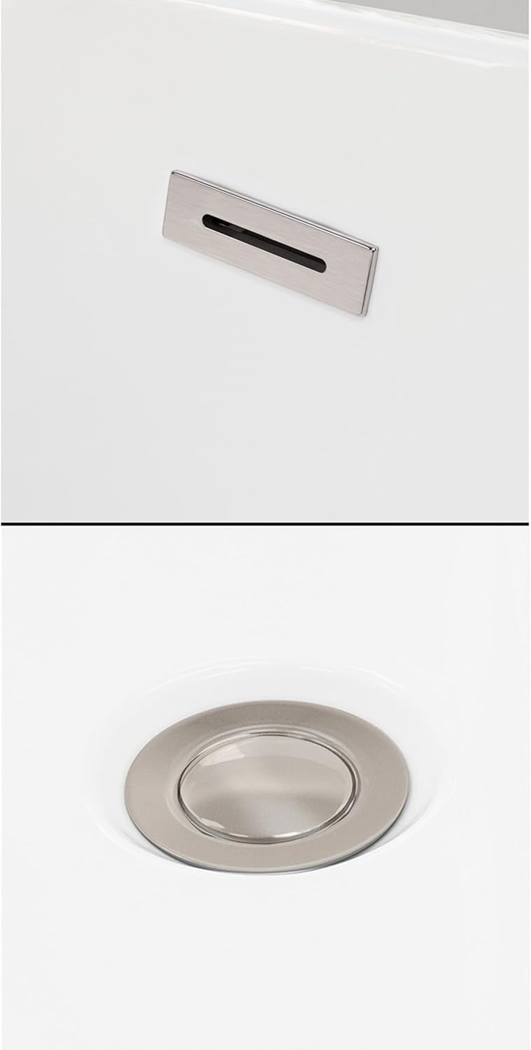 Grayley 60x32x18 Inch Alcove Bathtub in White with Right-Hand Drain and Overflow Trim in Brushed Nickel