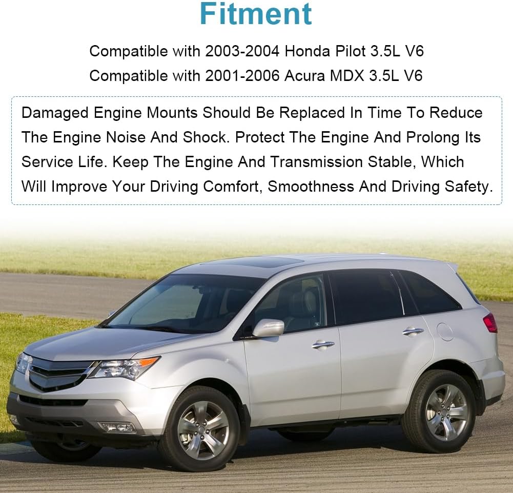 JDMON 3Pcs Engine Motor & Transmission Mount Kit Replacement for Acura MDX, Honda Pilot 3.5L V6 2001-2006, Compatible with A4519HY, A4519, A4551, A4533, A4523, 50820S9VA01, 50810S3V003