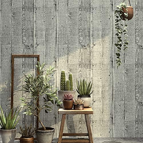 Blooming Wall Weathered Wood Plank Wood Panel Wood Wallpaper (Wood Plank 03)