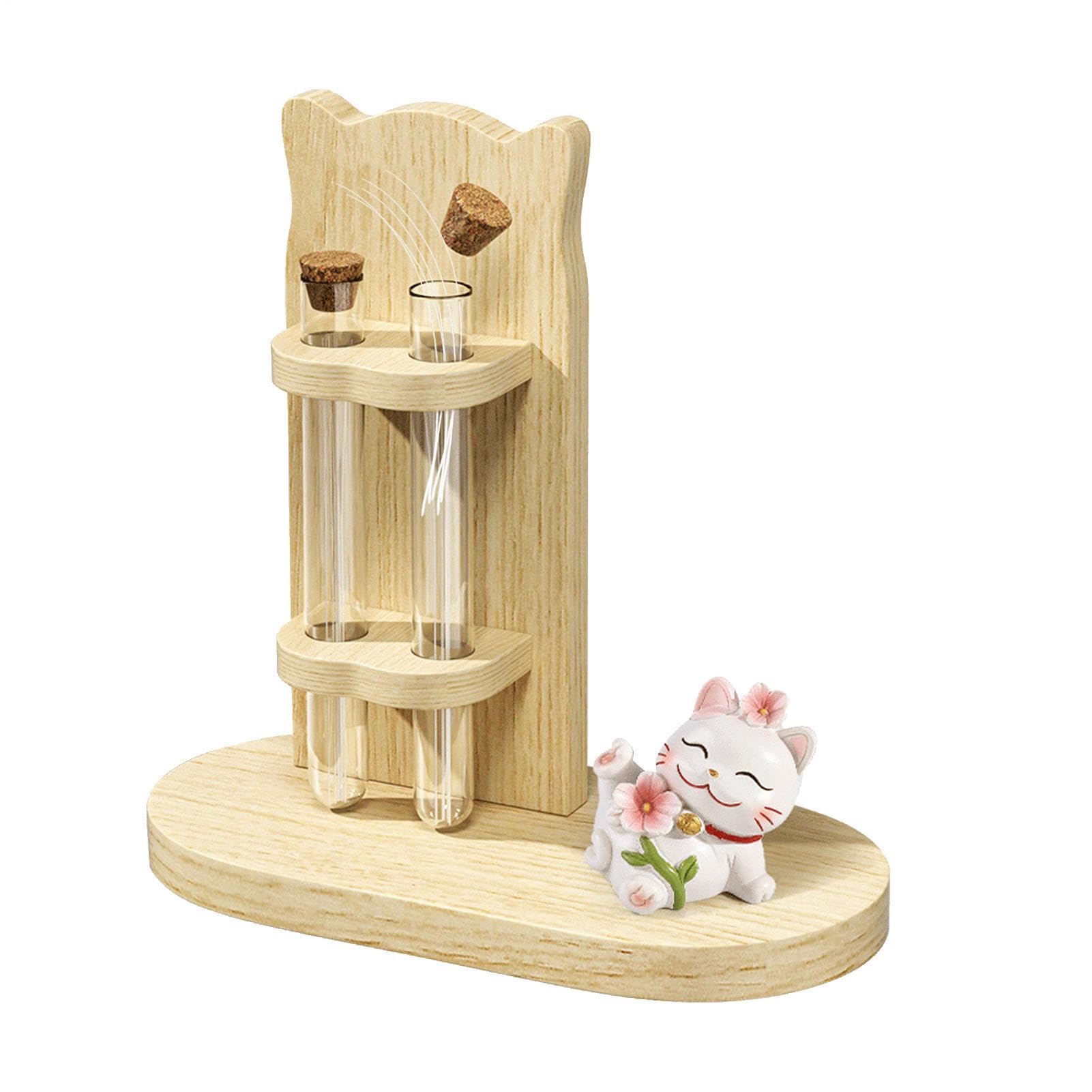 Bouteille décorative double tube avec pot à chat positif pour décoration de table et jardin