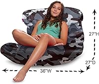 Vista 965 de Posh Creations Puf estructurado cómodo para jugar, leer y ver la televisión, Malibu Lounge, tela de lona para colorear, criaturas