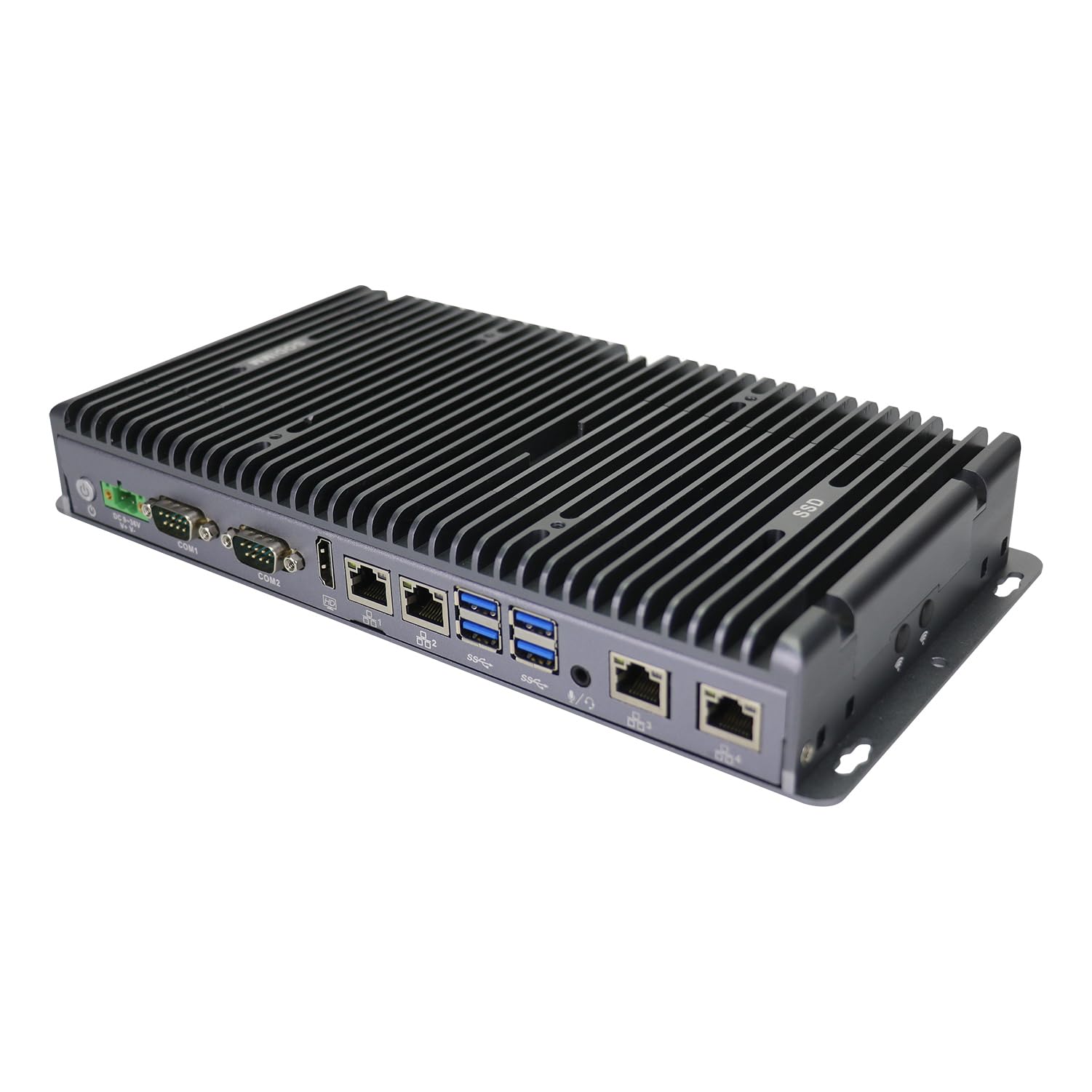 Fanless Mini PC, Industrial Computer, IPC, Windows 11 or Linux Ubuntu, I7 10710U 10810U, IX02, TPM2.0, 9-36V, Watchdog, WOL, 4G Supported, 4 x LAN, 4 x COM, 16G RAM, 512G SSD