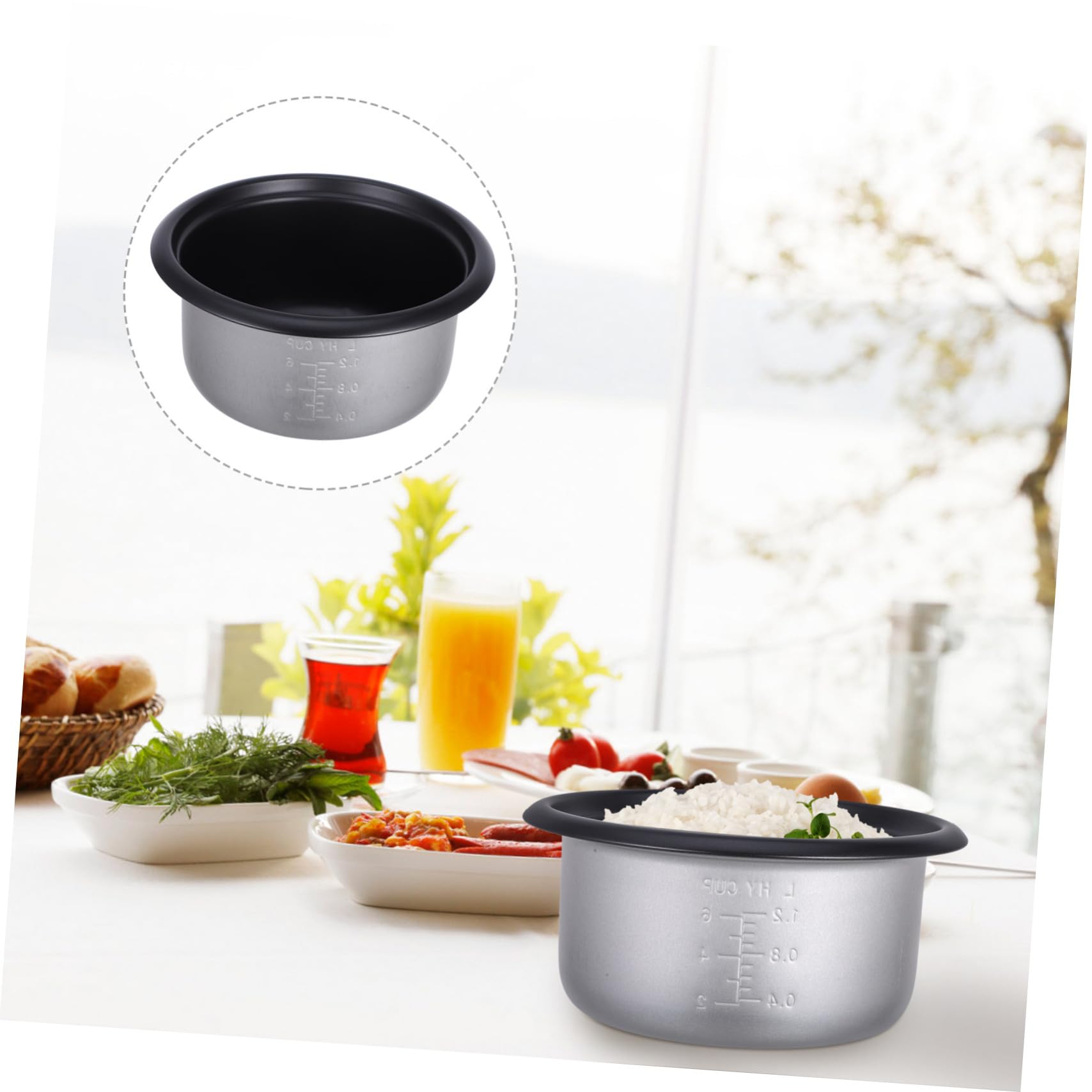 Cabilock Pot Intérieur Antiadhésif en Alliage pour Cuiseur de Riz 3l, Finition Soignée, Accessoire Remplaçant pour Cuiseur à Riz Domestique et Hôtel Plusieurs Styles
