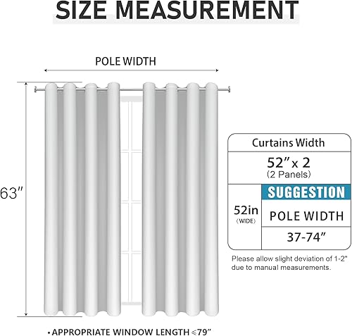 Miniatura 8 de BUHUA Cortinas opacas con estampado de ramas florales para sala de estar, cortinas de oscurecimiento con patrón de impresión y bloqueo de luz para