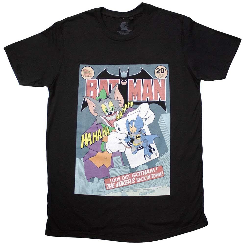 Tom & Jerry Unisex Adult Batman Comic T-Shirt Black Medium 100% Ringspun Cotton