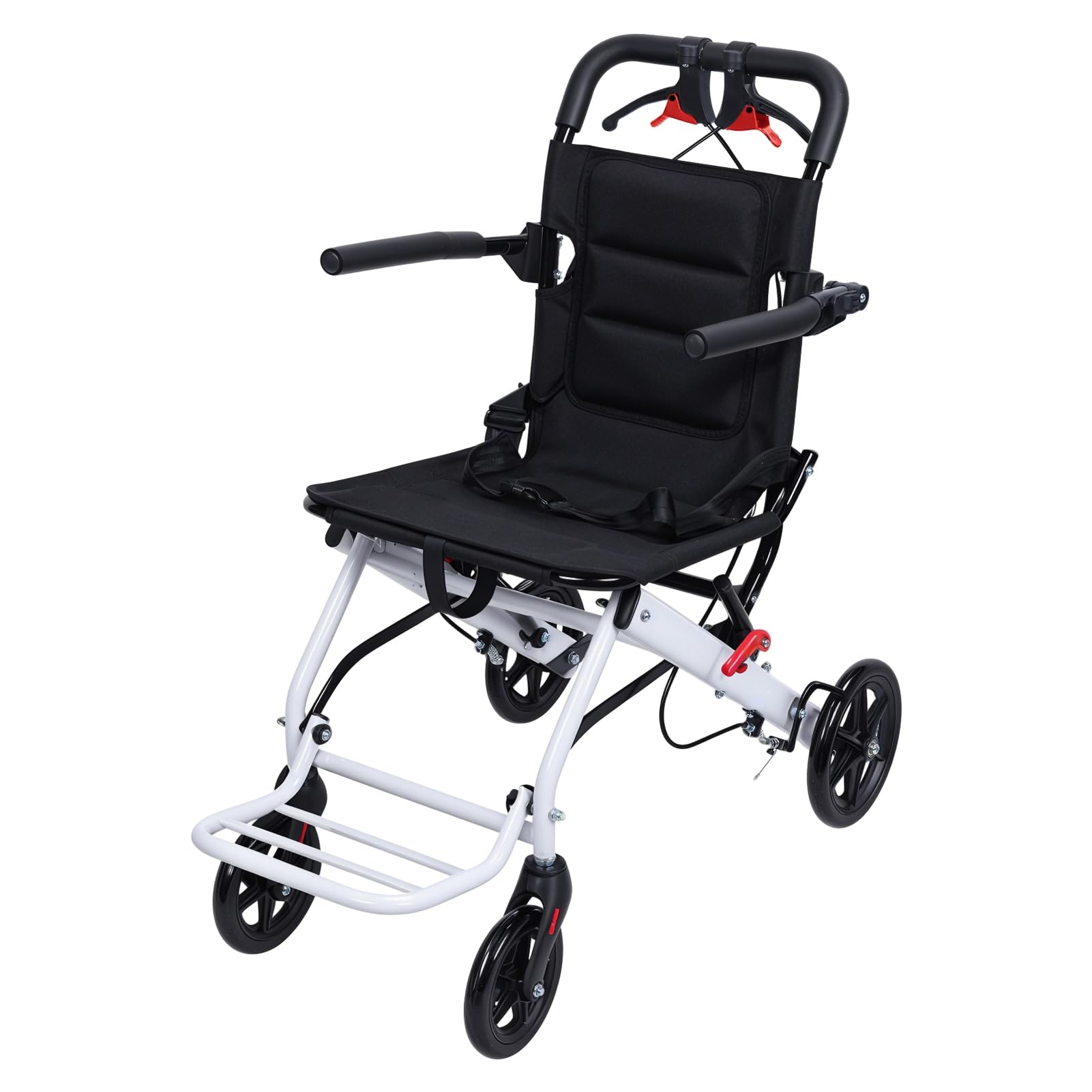 Silla de ruedas estrecha para el apartamento, silla de ruedas ligera de aluminio para adultos y mayores, silla de ruedas compacta plegable para viajes en avión, maniobrable a través de puertas