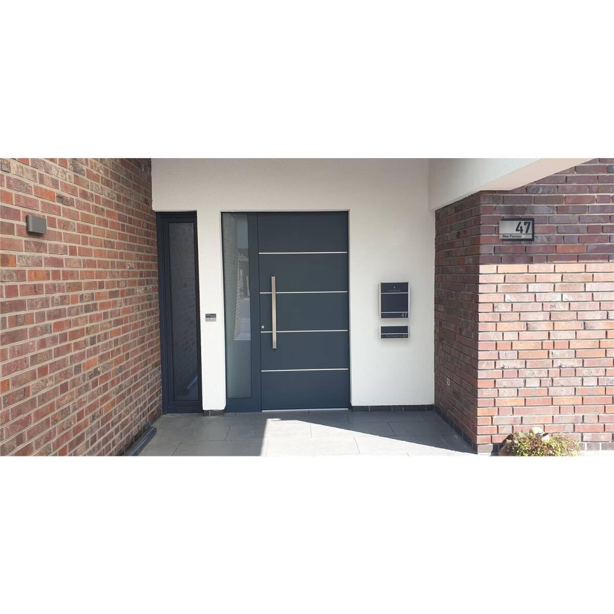 Metzler® numéro de maison en acier inoxydable avec effet 3D et gravure laser résistante gris anthracite RAL 7016 – robustesse extérieure facile à entretenir – personnalisation adresse