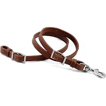 Leather Horse Tie Down Strap, Heavy Oil Weighted, 3/4 x 40 inches, Stainless Steel Hardware,Rich Brown