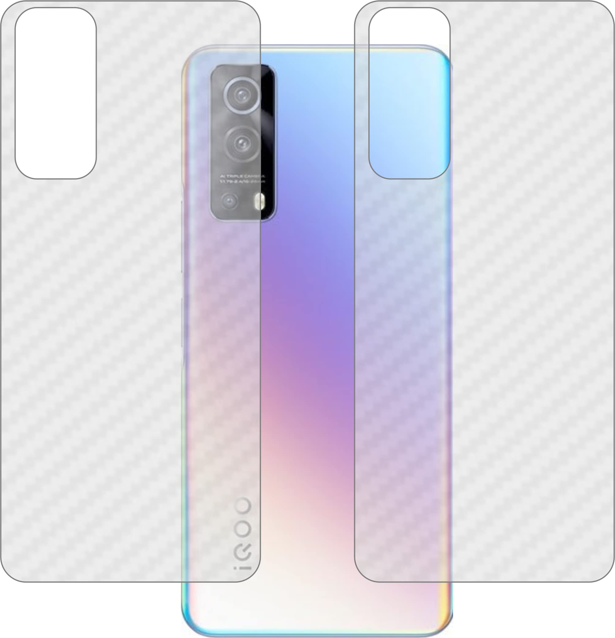 FASHEEN IQOO Z3 Back Screen Guards, Back Skin, Rear Screen Protector, 3D Carbon Fiber Protection, Not a Tempered Glass for IQOO Z3 (Pack of 2) (B09MBWWF13) Amazon Price History, Amazon Price Tracker