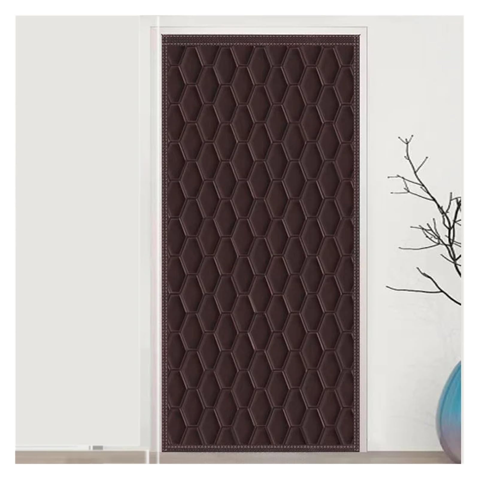 LuoAXINN Thermal Door Curtain Winter Cotton Door Curtains Sound Insulation Air Conditioning Household Warmth Preservation(Coffee,110X210CM)