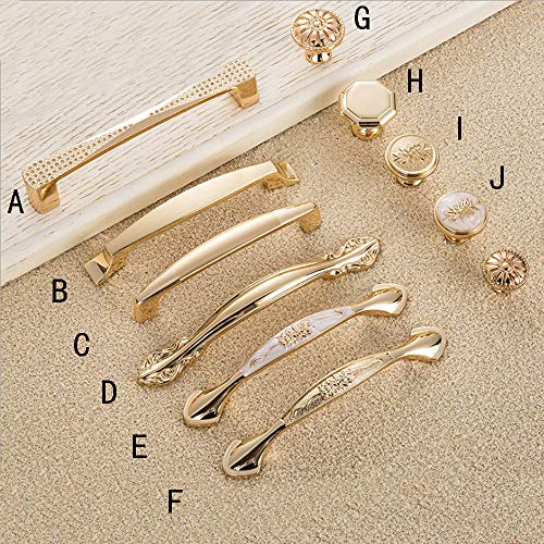 Angela-homestyle Lådhandtag möbelhandtag skåphandtag kökshandtag dekorationsdelar dörrhandtag handtag guld (D, 128 mm)