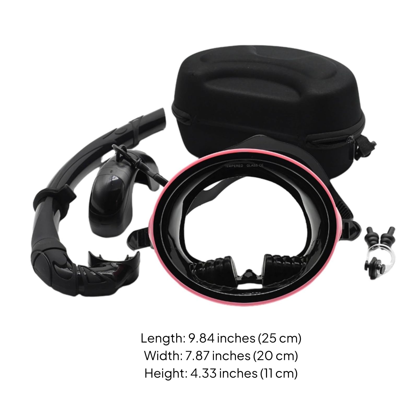 Qianly Máscara Snorkel con Estuche Diseño bajo bajo Visor con Tubo Table Set Acuático para Viajes