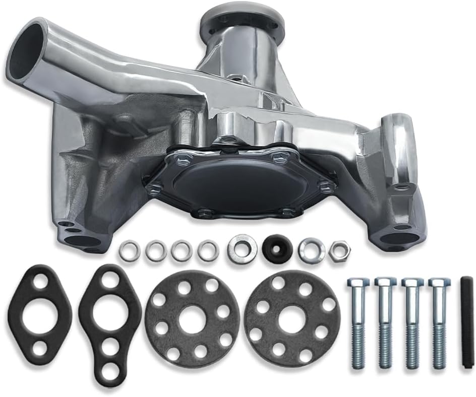 Polished Aluminum Long Water Pump for Chevy Small Block SBC 283 327 350 383 400 1958-1985 Standard Rotation