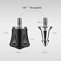 Vista 2 de 3 patas de trípode de goma antideslizantes universales de 1/4 pulgadas y patas de trípode de acero inoxidable para patas de trípode universales