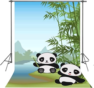 Amazon Fuermor 背景 5x7フィート かわいいパンダ 写真撮影用背景 子供のパーティー写真 ビデオ小道具 Lyfu234 Fuermor バックペーパー 背景布