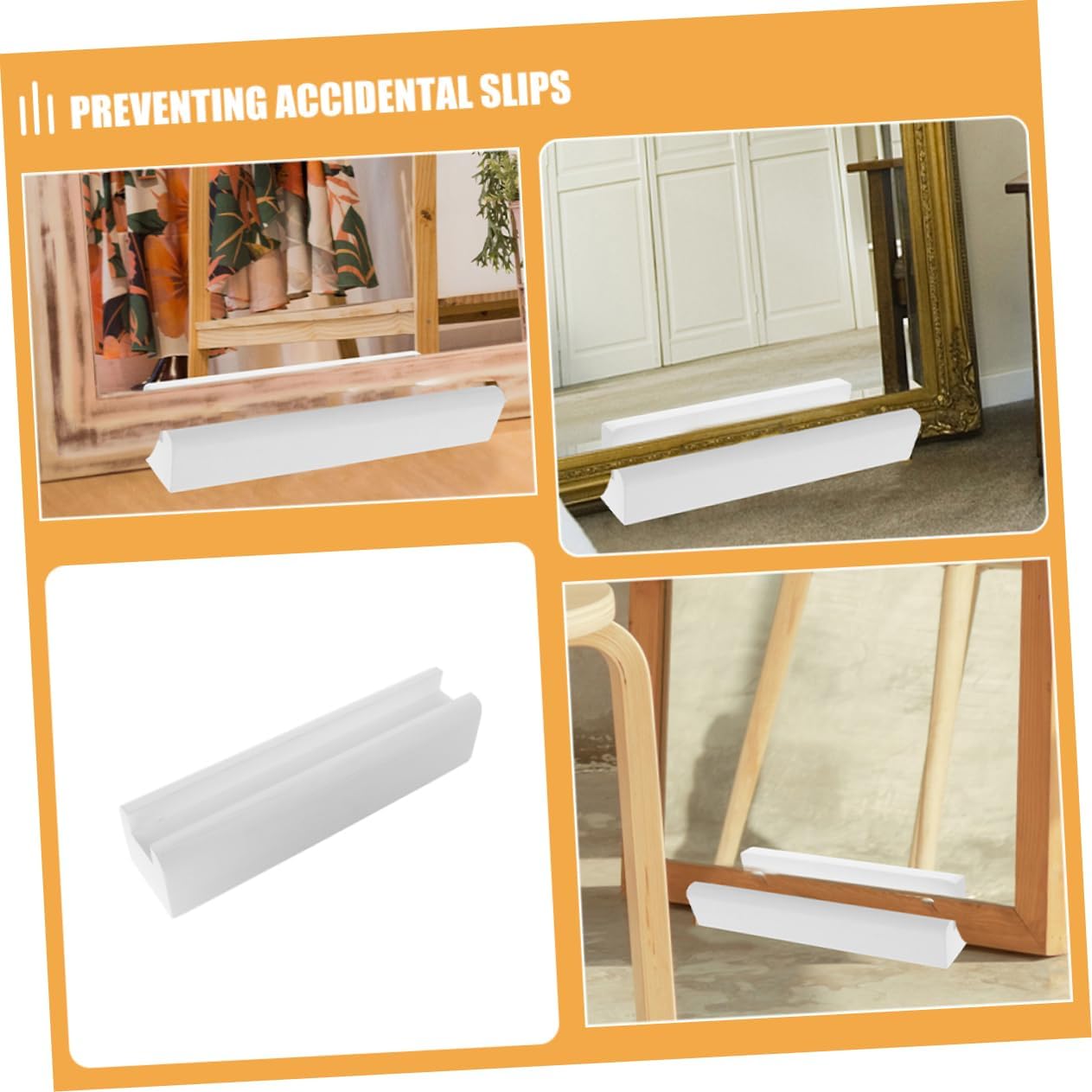 SOLUSTRE Wooden Floor Mirror Stand Heavy Duty Pedestal Base for Bedroom Living Room Skid Support Holder Elegant Design Solid Construction Versatile Use for Decorative Items