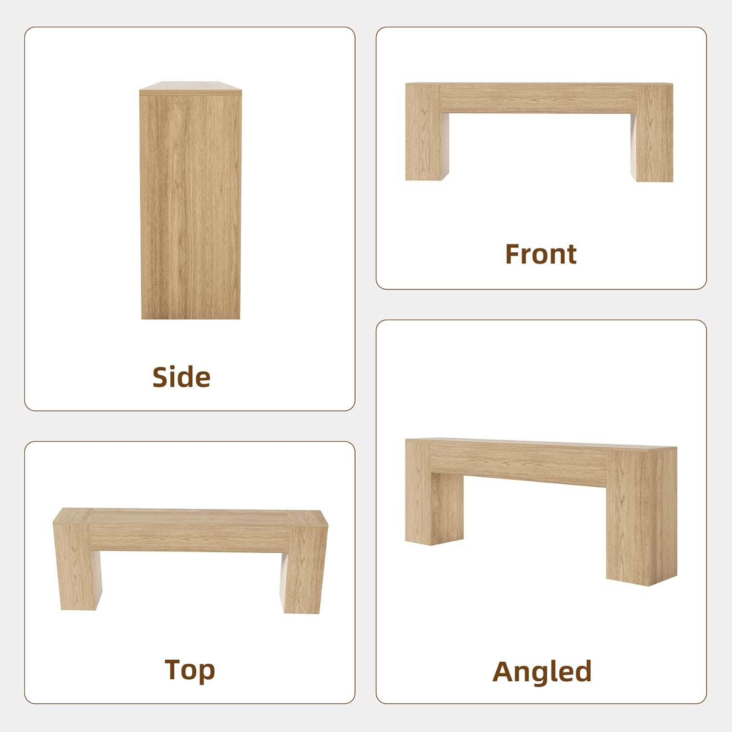 86 Inch Oak Console Tables for Entry Way, Wooden Console Table Behind Couch Farmhouse, Extra Long Entrance Table for Living Room, Hallway, Apartment, Light Oak