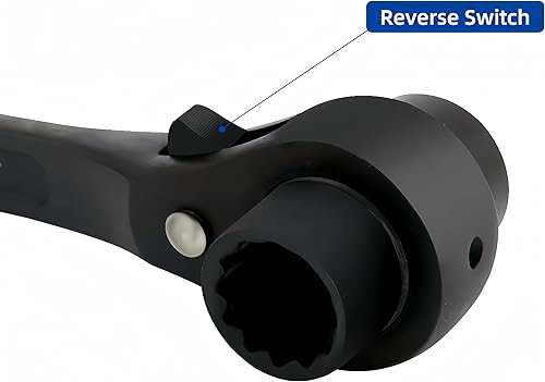 Miniatura 6 de Boxonly Llave de trinquete Podger de liberación rápida bidireccional de trinquete Podger andamio llave de 0.748-0.945in