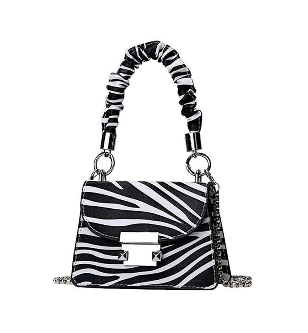 Women Zebra Print Shoulder Bag Small Clutch Evening Purse Crossbody