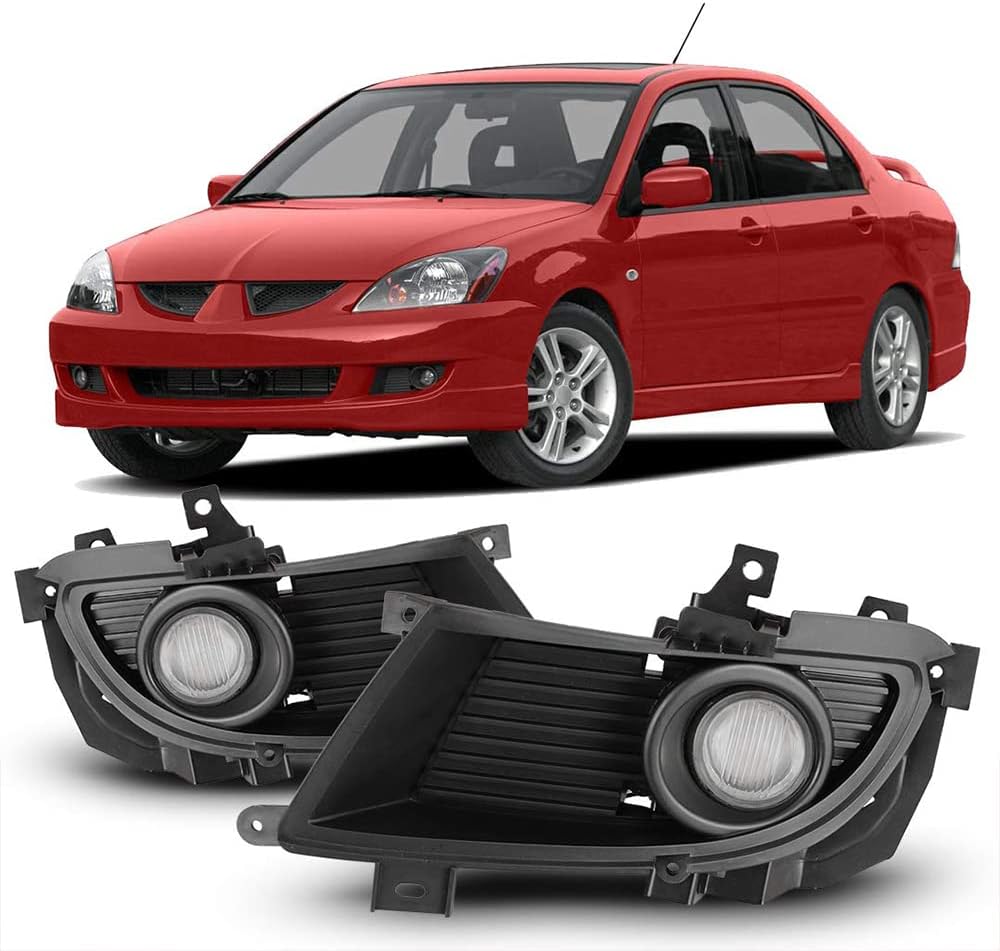Winjet Compatible with [2004-2005 Mitsubishi Lancer] Driving Fog Lights + Switch + Wiring Kit, Clear lens, WJ30-0171-09