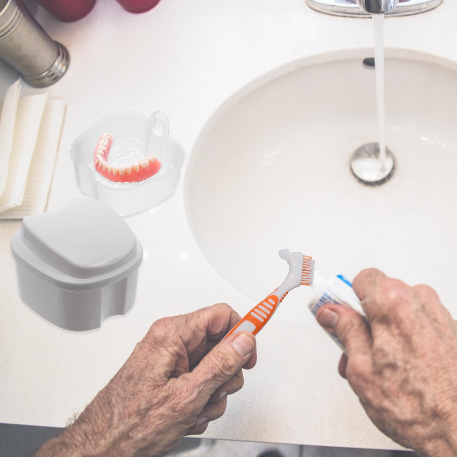 iplusmile Set 10 Pezzi Contenitori per Protesi Dentarie in PP e Protezione da Danni, Custodia Pratica per Conservazione e Viaggio Dentiere