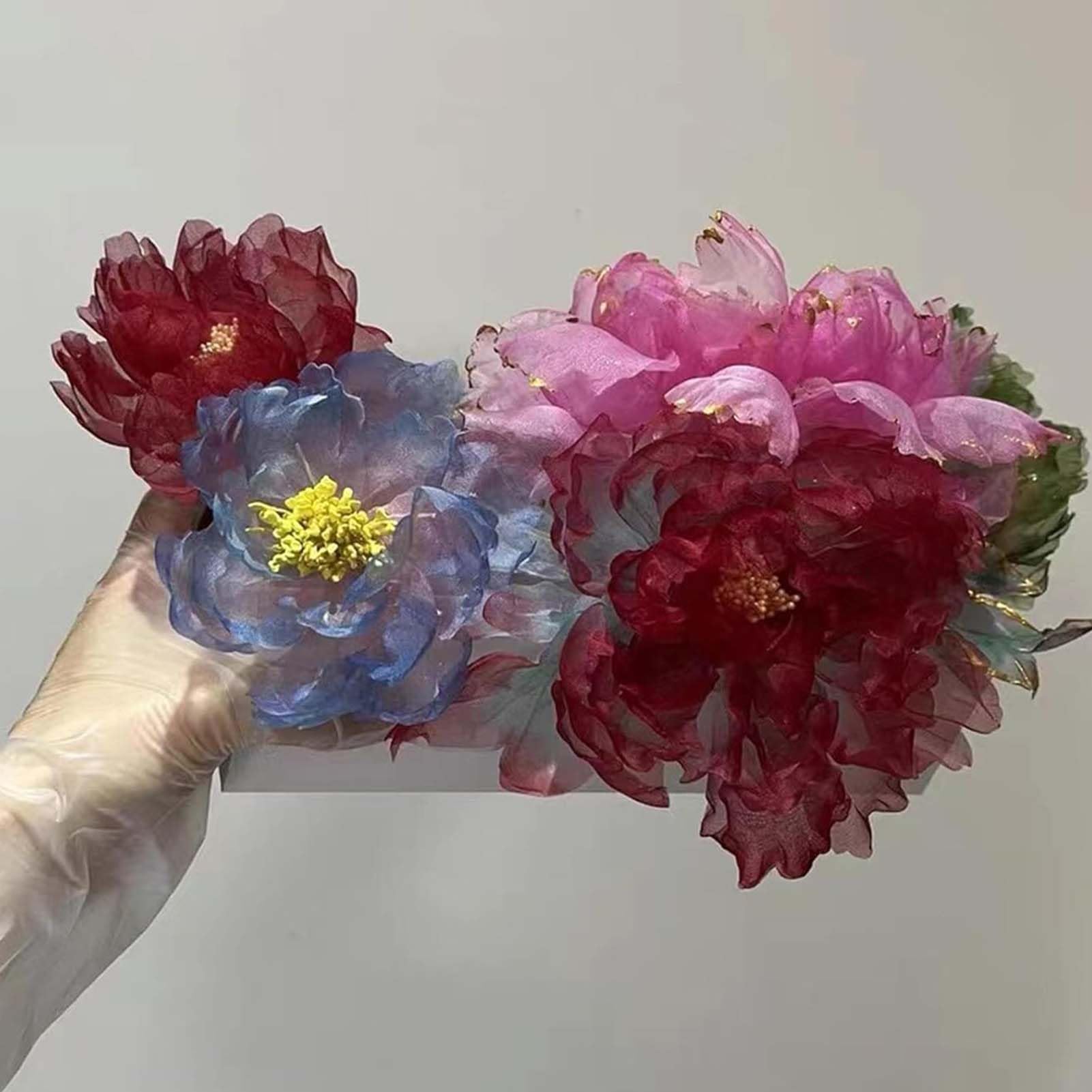 Máquina De Planchar Flores Artificiales, Fabricante De Flores De Tela Eléctrica, Mango De Flores De Planchado De Temperatura Ajustable, con Soporte Anti-escaldaduras