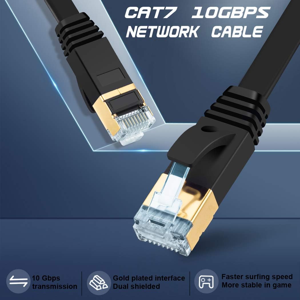 Buу 1 gеt 1 Cat 7 Ethernet Cable 100 ft,JewMod Ethernet Cable Cat7 RJ45 Network Patch Cable Flat 10 Gigabit 600Mhz LAN Wire Cable Cord Shielded for Modem,Router,PC,Laptop,Switch,Xbox 360-Black Lіmіtеd Stосk Cat 7 Ethernet Cable 100 ft,JewMod Ethernet Cable Cat7 RJ45 Network Patch Cable Flat 10 Gigabit 600Mhz LAN Wire Cable Cord Shielded for Modem,Router,PC,Laptop,Switch,Xbox 360-Black