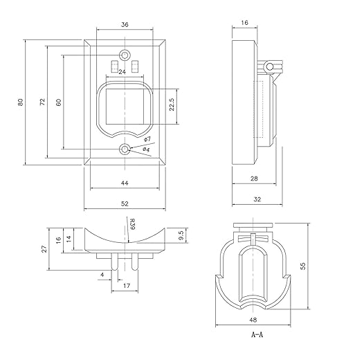 Miniatura 3 de Toma de corriente a tierra para poste de lámpara de exterior, briidea 125V 15A toma eléctrica para poste de luz, reemplazo, negro