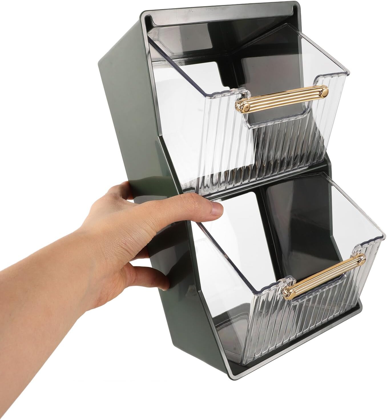 Desktop Double Layer Tea Bag Holder Organizer PET Large Capacity image 3