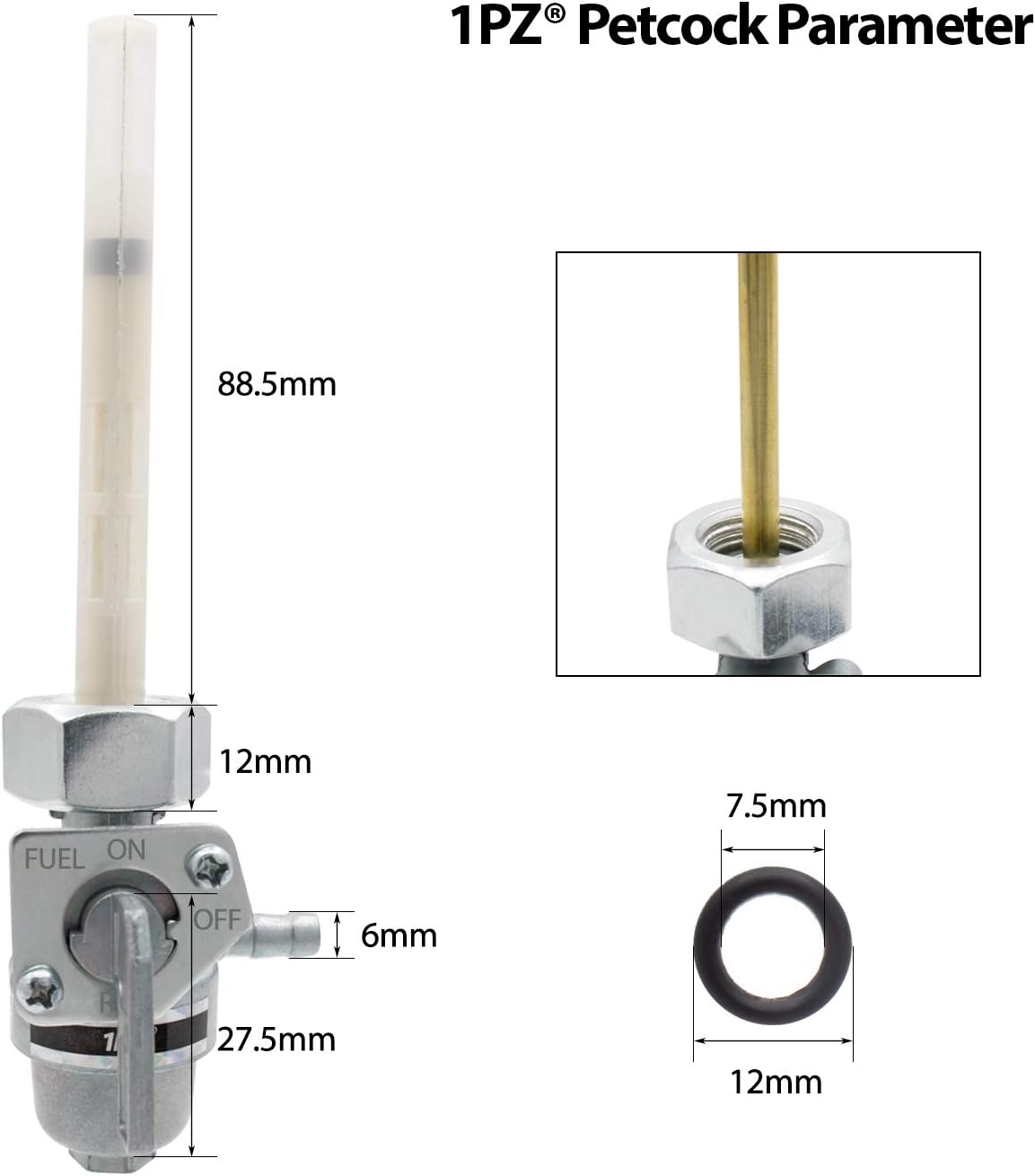 1PZ PC1-H01 Premium Fuel Petcock Assembly Replacement for Honda ATC185 ATC185S ATC200X ATC200S ATC200M 16950-149-025