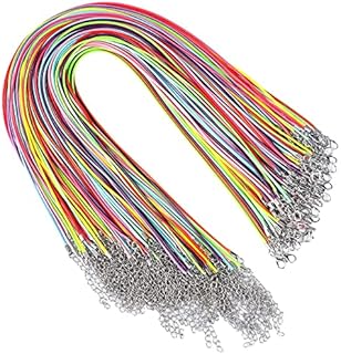 Necklace Cord, 50PCS Waxed Bracelet String with Lobster Clasp 2mm Necklace Chains for Jewellery Making Bracelet DIY Necklaces Pendants