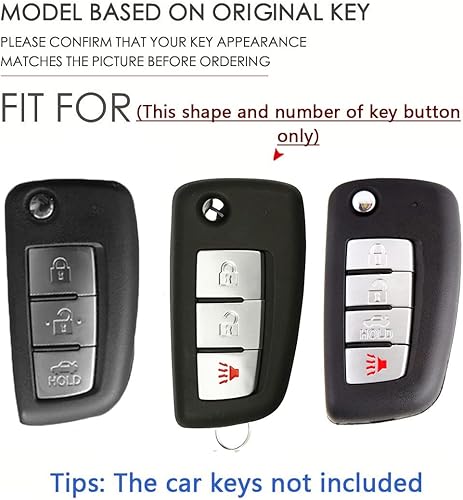 Miniatura 2 de SANRILY Funda de plástico ABS para llavero de 234 botones para Nissan Rogue Sport Rogue S Rogue Select 2019 2018 Sylphy Pulsar Frontier plegable con