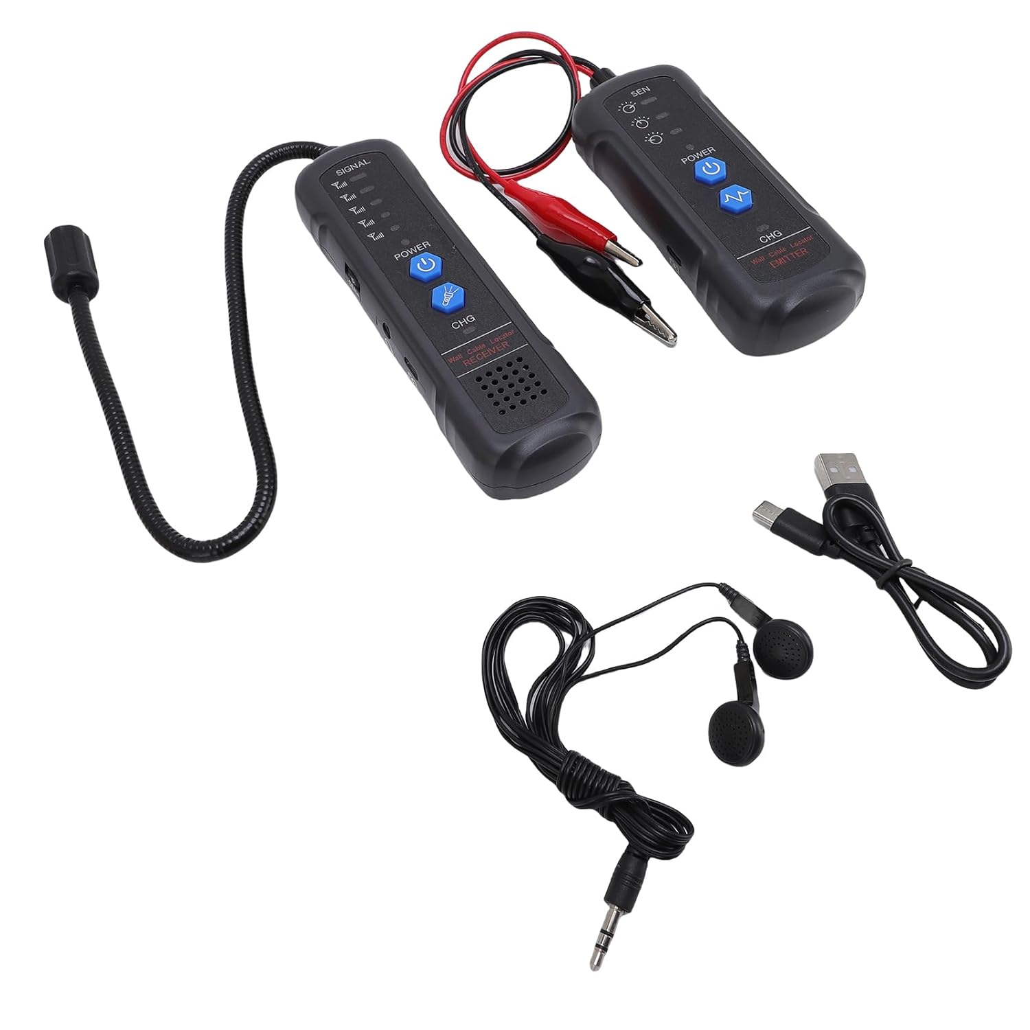 Underground Wire Tracker 6.6FT Depth 1640FT Length, Adjustable Strength, Headphone Jack, Li Battery Powered, for Dog Fence Cables, Irrigation Control Wires