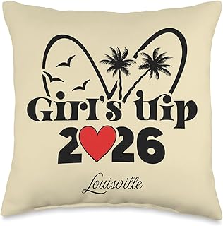 Womens 2026 Girls Trip Louisville Throw Pillow