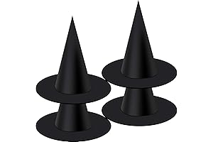4 Packs Halloween Witch Hats Costume for Party, Black