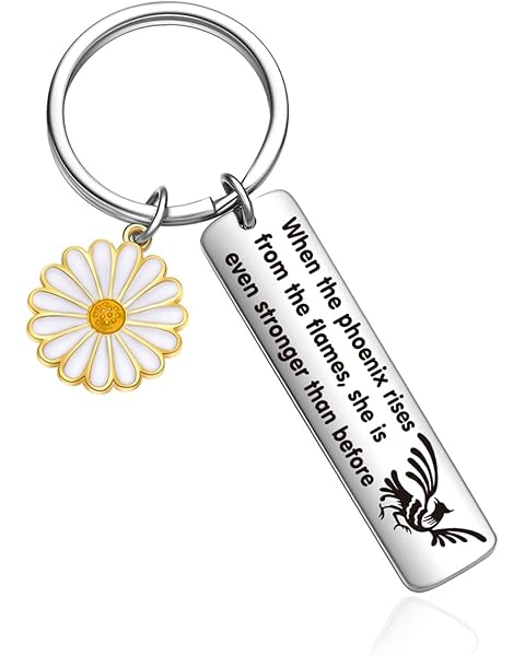 Phoenix Charm Keychain Phoenix Inspirational Quote Keychain Best Friend Jewelry Gra...