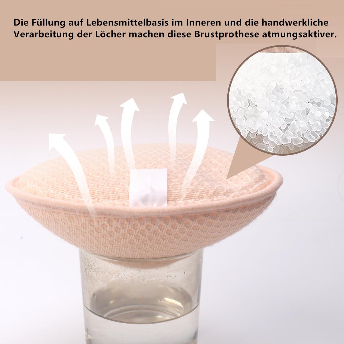 Prótesis de mastectomía de silicona, transpirable, apto para natación (4XL-180G)