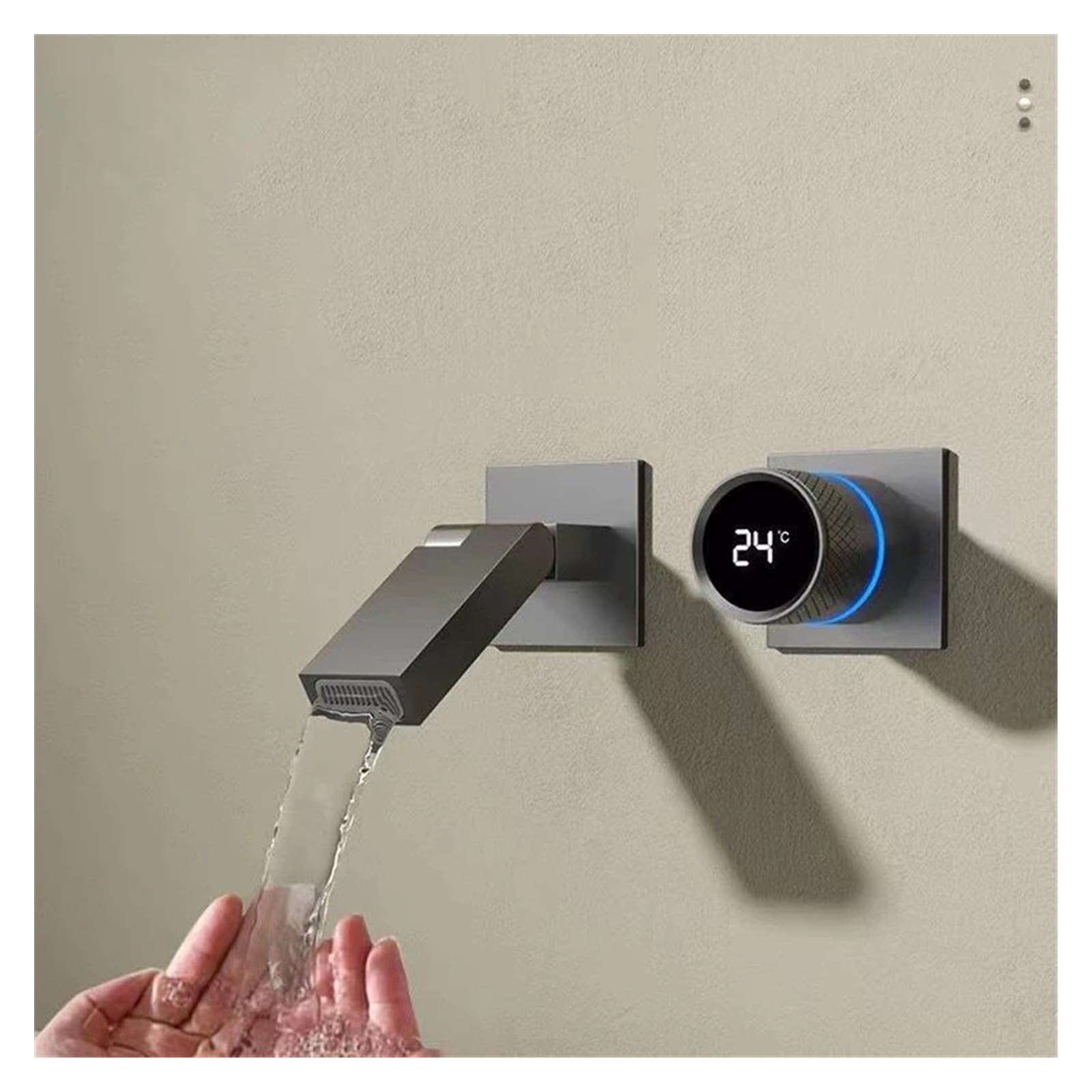 Sxithgkdw B Faucet, Gray Athroom Faucet Digital Led Faucets Single Handle Tap Compatible With Athroom With Folding Spout Mixer Wall Mounted (Color : ), Kd-301897