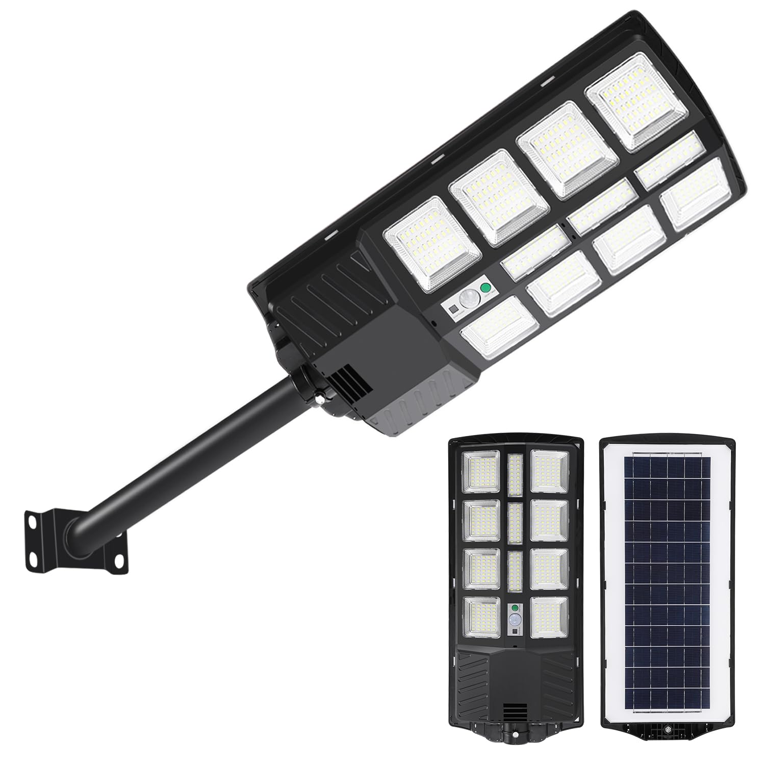 Daromigo 400W Lampione Solare LED Esterno, Lampade solari per esterni, Lampada solare a LED Luce solare esterna con sensore di movimento 6500K Lanterna stradale solare IP67 Impermeabile