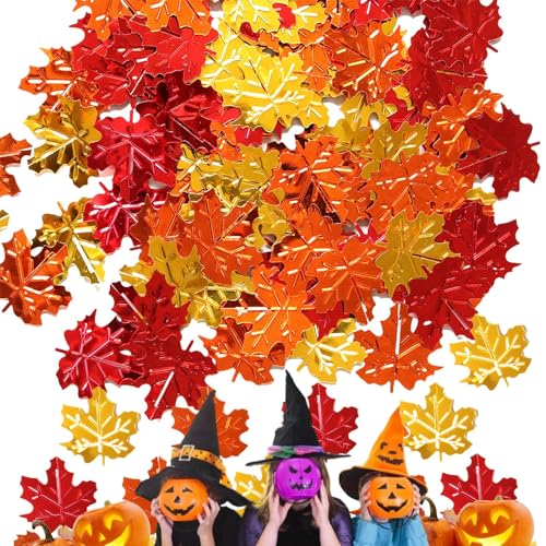 Coriandoli autunnali a forma di foglie d'acero, da spargere sulla tavola, 15 g, a forma di foglie d'acero, da spargere sulla tavola per il Ringraziamento