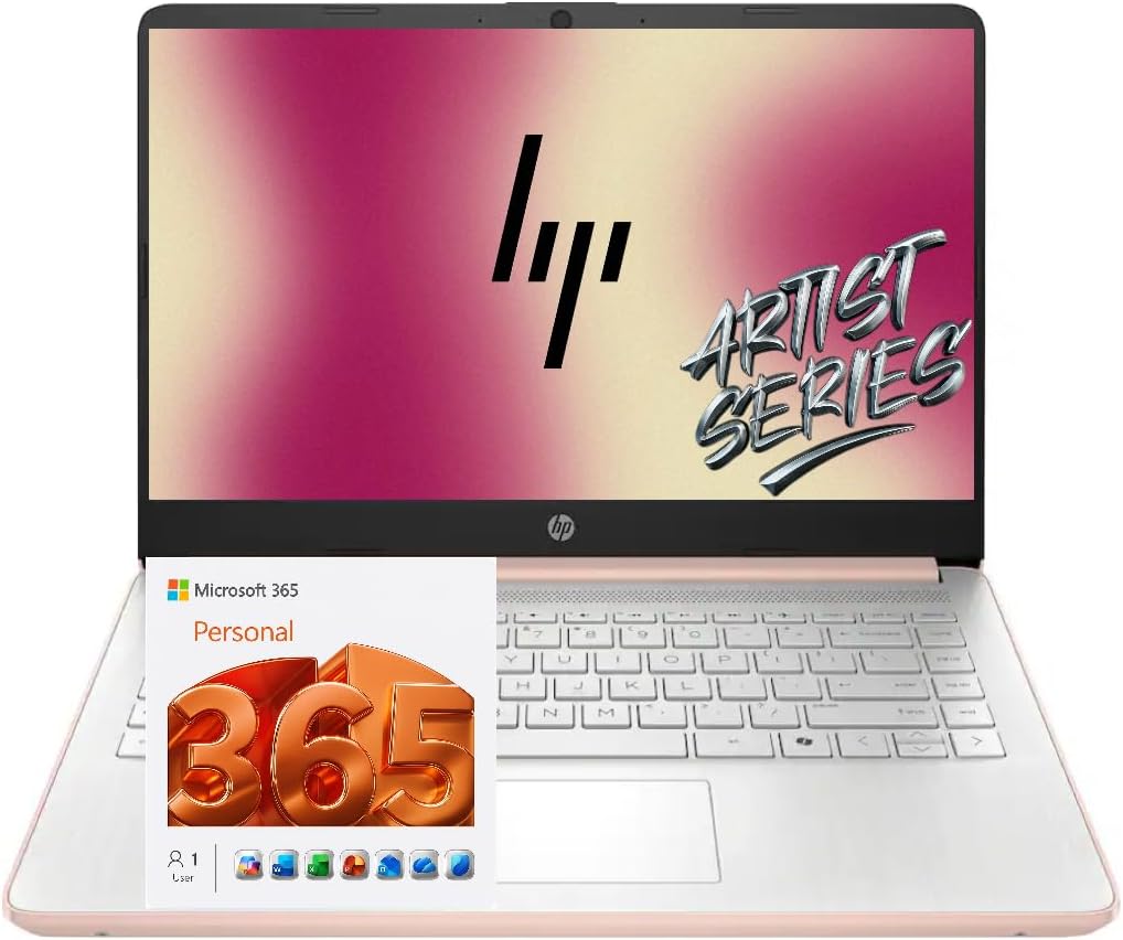 HP 14” Thin & Light Laptop, Intel 4-Core Processor, 8GB RAM, 128GB SSD + 1TB One…