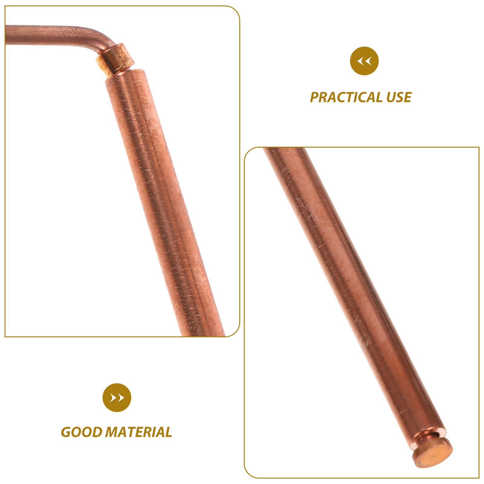 CHILDWEET Baguette Radiesthésie en Cuivre 2pcs, Outil de Divination Solide et Réutilisable, Baguettes de Sourcier pour L'eau, Style Chinois Fabrication Soignée