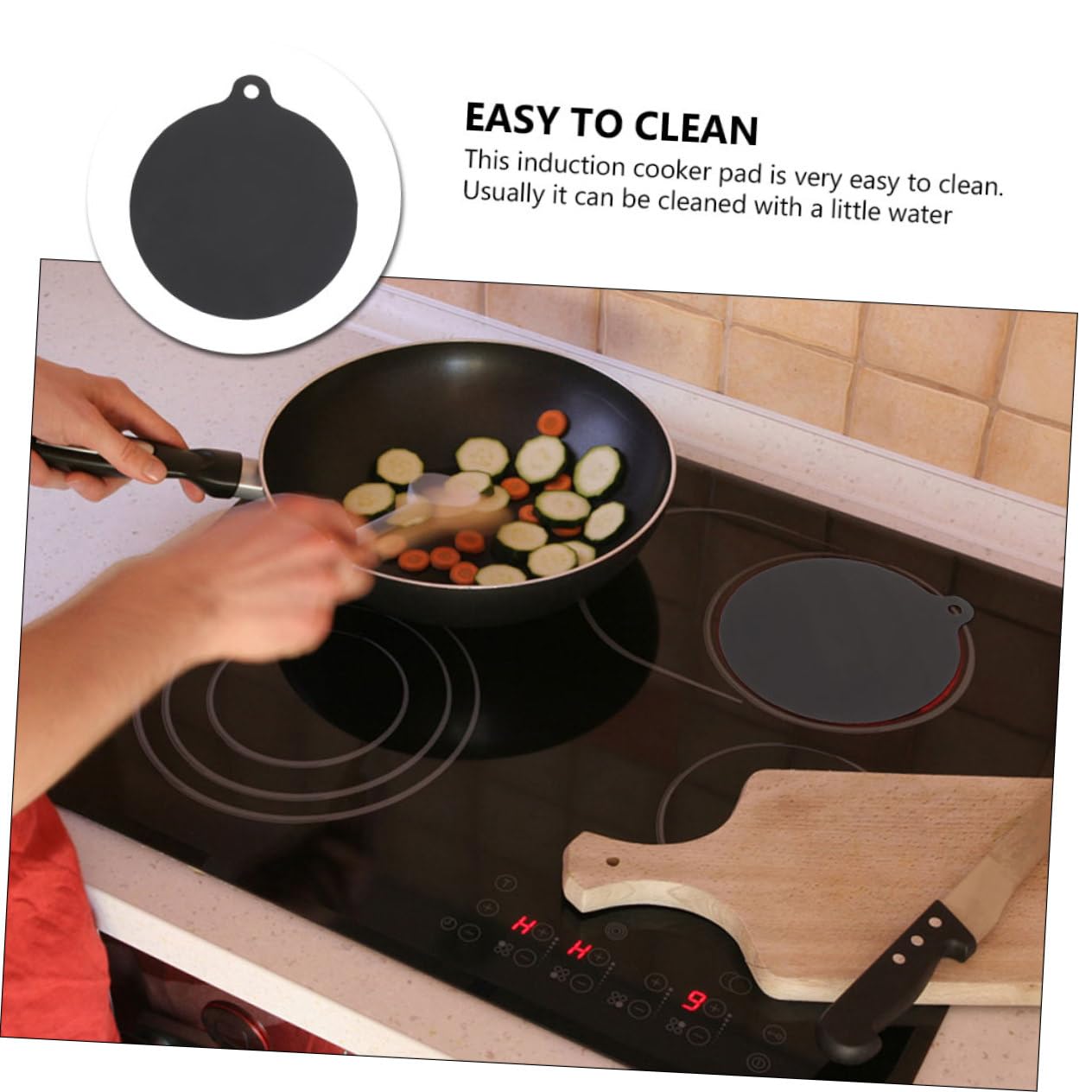 Cabilock Almohadilla protección protector microondas sartenes induccion protector estufa ignífugo protector placa inducción utensilios cocina inducción estera cocina, 03F68TS0CNFK16F452SM1