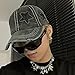 YhyDLC Baseball Cap Retro Y2K Star Washed Denim Hole Star Baseball Cap Snapback Hats Hat Men Women Caps-Pink-One Size