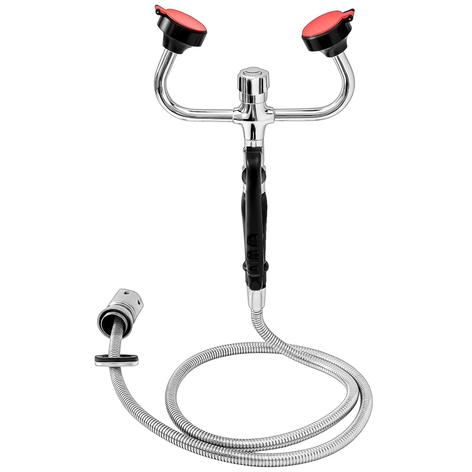 Glooglitter Handheld Eyewash Station Emergency Portable Eye Face Wash Kit Spray Head with 140mm Drench Hose Adjustable Water Flow for Labs Industrial Safety First Aid