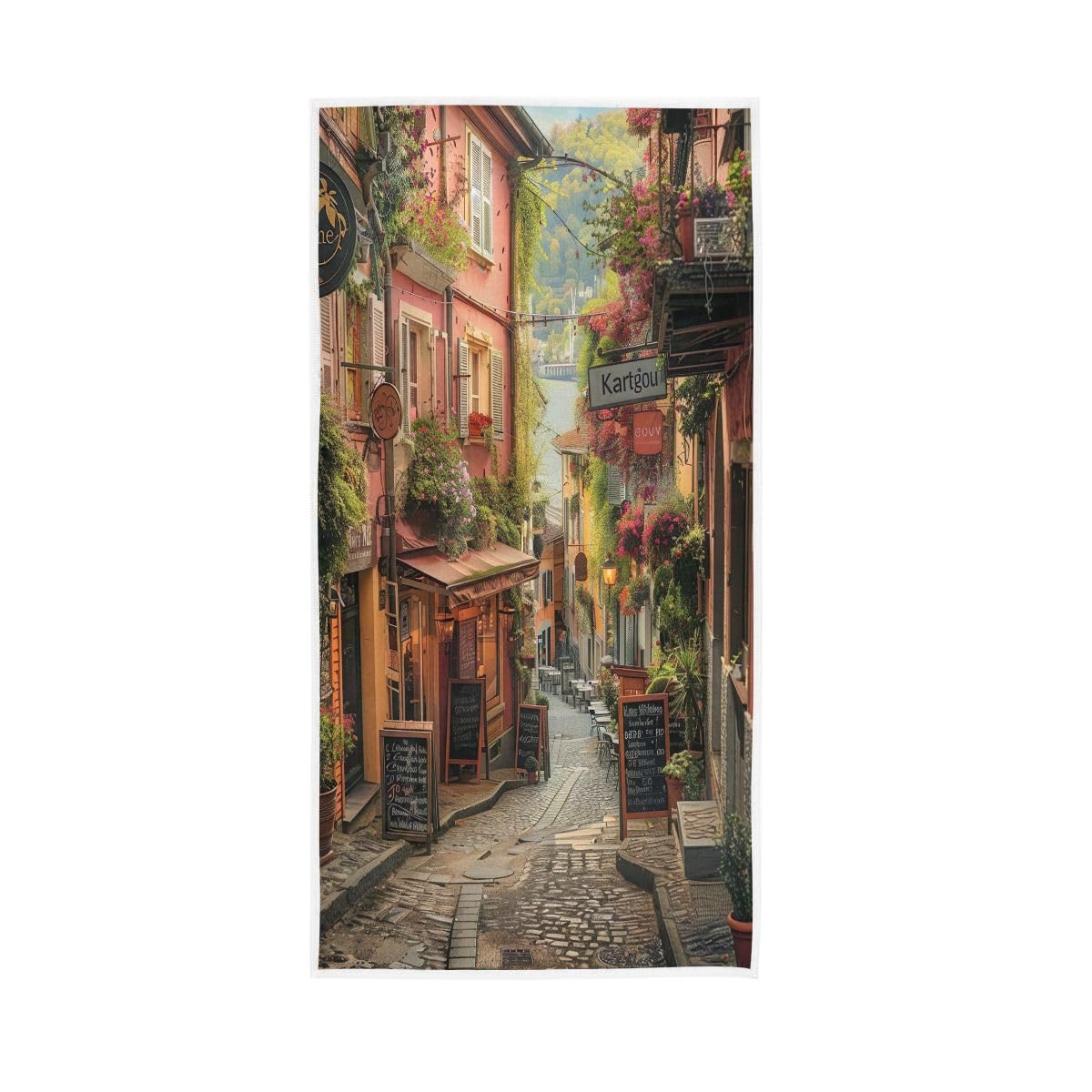 LSRCPD Summer Town Restaurant Hand Towel, Spa Towels for Bathroom, Gym, Hotel, Spa 15 x 30 Inches