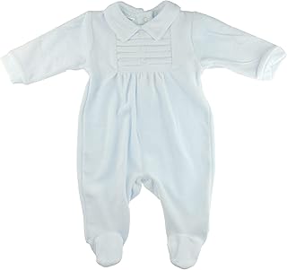 Glamour Girlz Baby,Clothing,Baby Boys 0-24m,Sleepwear & Robes,Sleepsuits Glamour Girlz Super Soft Cotton Pleated Velour Baby Boys Sleepsuit All in One Babygro